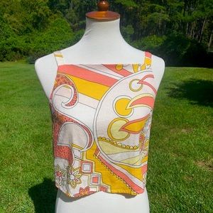 ModCloth Retro Geometric Print Tank. Small. EUC. Yellow, Pink & White.